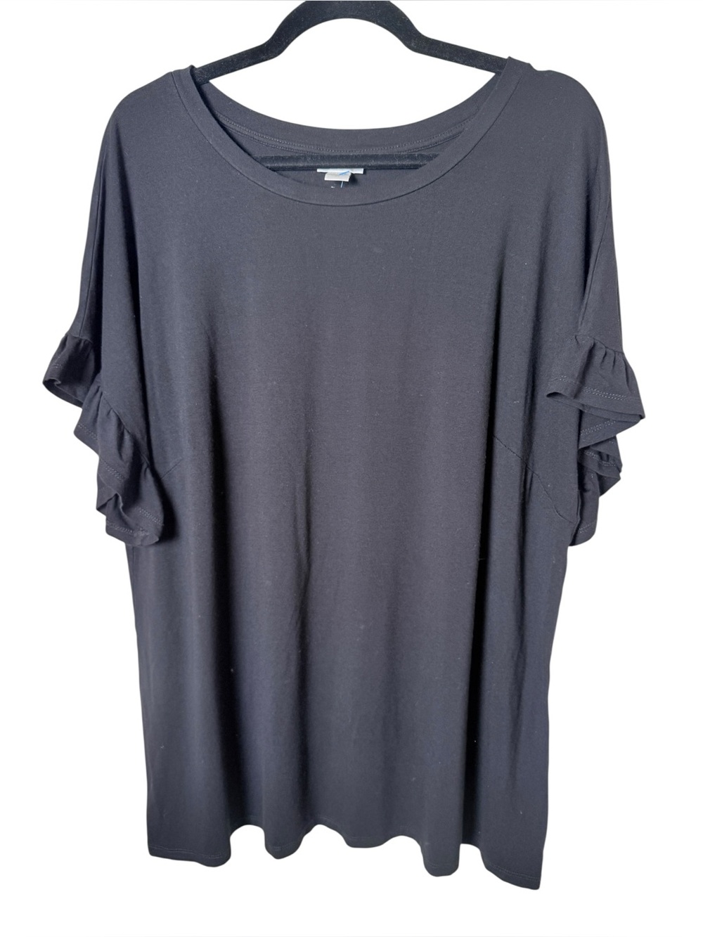 Avenue size 20 (2X) Black Ruffle Sleeve Short-Sleeve Tee